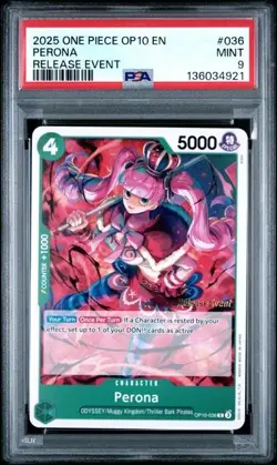 2025 ONE PIECE OP10-ROYAL BLOOD #036 - PERONA RELEASE EVENT PSA 9 - Image 1
