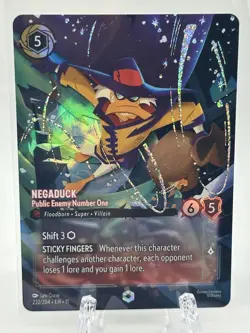 Disney Lorcana Winterspell NEGADUCK Public Enemy Number One ENCHANTED 232/204 - Image 1