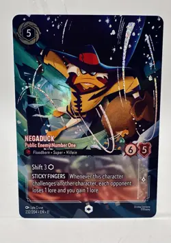 Disney Lorcana Winterspell NEGADUCK Public Enemy Number One ENCHANTED 232/204 - Image 2