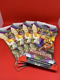 Pokemon TCG: Scarlet & Violet-Paldea Evolved - Sleeved Booster Pack Lot Of 4 - Image 1