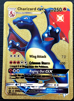 Charizard GX Stage 2 Premium Gold Foil Fan Art Vinyl Textured Pokemon - Image 1