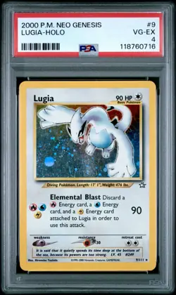 2000 POKEMON NEO GENESIS 9/111 LUGIA HOLO PSA 4 VG-EX - Image 1