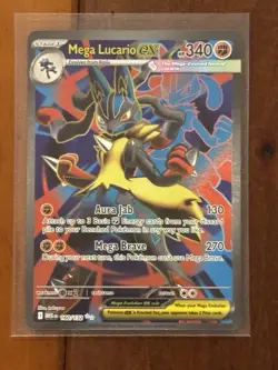English Mega Lucario ex 160/132 Ultra Rare Full Art Pokemon Mega Evolution NM - Image 1