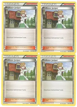 4x Pokemon TCG Professor Juniper 101/114 Black & White Regular Playset LP - Image 1