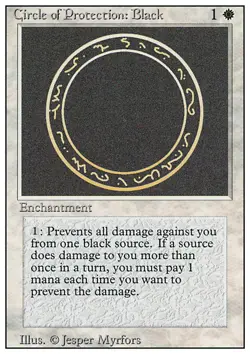 Magic the Gathering MTG Circle of Protection: Black (9) Revised Edition LP - Image 1