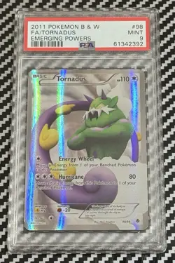 2011 Pokemon Black & White Emerging Powers #98 Full Art Tornadus PSA 9 Card MINT - Image 1