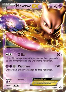 Mewtwo EX - 54/113 - Pokemon Legendary Treasures Black White Ultra Rare Card NM - Image 1