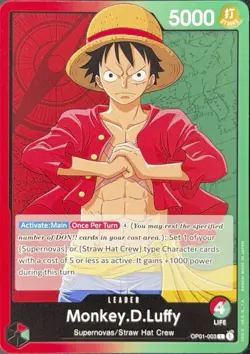 ONE PIECE Card Game Romance Dawn OP01-003 Monkey D Luffy Leader Pre Errata 🔥🔥 - Image 1