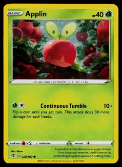 Pokemon Card Applin (Cosmos Holo) 020/192 Blister Exclusives Promo - Image 1
