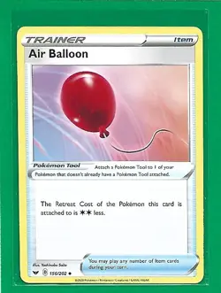 Pokemon TCG Sword And Shield Air Balloon #156/202 Regular Uncommon - Image 1