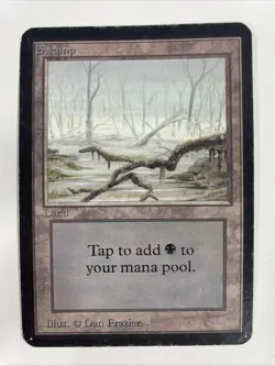 Swamp (A) Alpha MP Moderate Play MTG Magic The Gathering 1.5 - Image 1