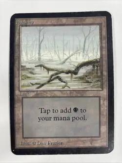 Swamp (A) Alpha MP Moderate Play MTG Magic The Gathering 1.7 - Image 1