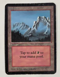 Mountain (B) Alpha MP Moderate Play MTG Magic The Gathering 1.1 - Image 1