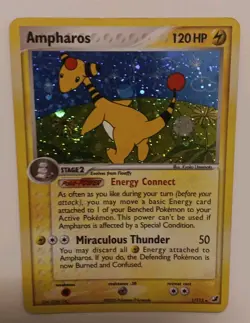 Ampharos 1/115 Unseen Forces Holo Rare Vintage Pokemon TCG w SWIRL - Image 1