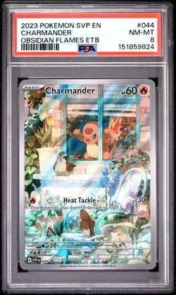 2023 POKEMON SVP EN-SV BLACK STAR PROMO #044 CHARMANDER PSA 8 - Image 1
