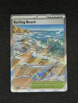 Surfing Beach 2026 Pokemon Chaos Rising Ultra Rare Trainer Card 114/086 - Image 1