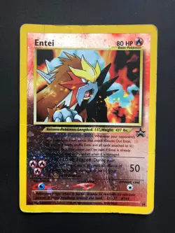 Pokemon Entei - Black Star Promo - #34 Reverse Holo - Played - WOTC - Image 1
