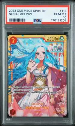 2023 ONE PIECE OP04 #118 NEFELTARI VIVI KINGDOMS OF INTRIGUE PSA 10 GEM MINT - Image 1