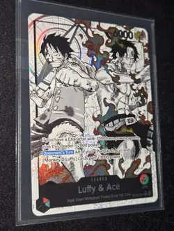 ST30-001 -Luffy & Ace Leader Alternate Art (Parallel) ENGLISH Full Art 6000 CARD - Image 1