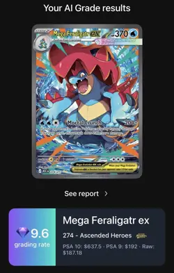 Mega Feraligatr ex 274/217 Secret Rare Full Art HoloDex 9.6 NM Ascended Heroes - Image 5