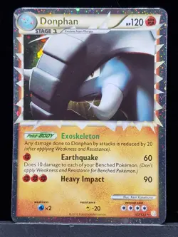 2010 Pokemon HGSS Donphan Prime Holo 107/123 Near Mint Vintage - Image 1