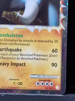2010 Pokemon HGSS Donphan Prime Holo 107/123 Near Mint Vintage - Image 5