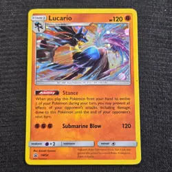 Pokemon Sun & Moon Black Star Promo Lucario SM54 Holo Rare Lightly Played - Image 1