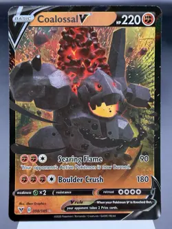 Coalossal V 098/185 - Ultra Rare Holo - SWSH Vivid Voltage Pokemon Card NM - Image 1