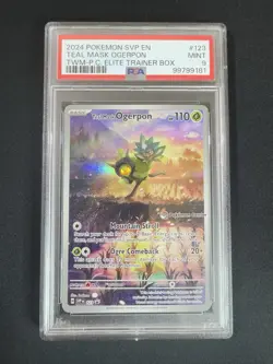 Teal Mask Ogerpon #123 Pokemon Center Exclusive Stamp Promo PSA 9 - Image 1