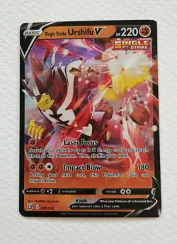 Single Strike Urshifu V 085/163 Holo V Rare Battle Styles Pokemon Holo Near Mint - Image 1