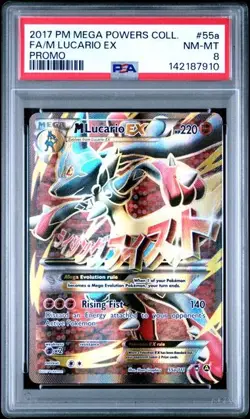 Pokemon Lucario EX Mega Powers Coll. Full Art Promo #55a PSA 8 Near Mint-Mint - Image 1