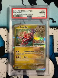 2024 Pokemon Svp En-Sv Black Star Promo #091 Koraidon Prerelease - Staff PSA 8 - Image 1