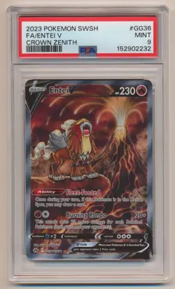 PSA 9 Pokemon Crown Zenith Full Art Entei V GG36/GG70 MINT Condition! - Image 1