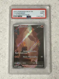 [PSA 9] Pokemon TCG Charmander 168/165 Scarlet & Violet 151 Illustration Rare - Image 1