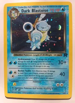 Dark Blastoise 3/82 Team Rocket Holo Rare Vintage Pokemon TCG w SWIRL - Image 1