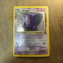 Pokemon Gengar 5/62 Fossil Holo Rare Heavily Played Vintage WOTC - Image 1