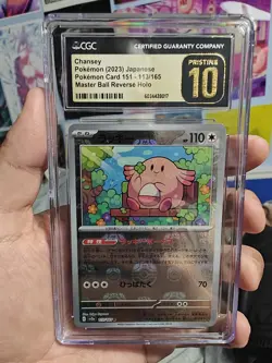 CGC Pristine 10 Pokemon Chansey Sv2a 151 Master Ball Reverse Holo JP 113/165 - Image 1