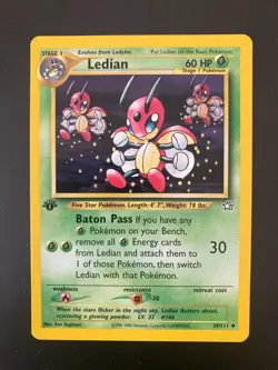 Ledian 39/111 1st Edition Neo Genesis Pokemon Card NM - Image 1