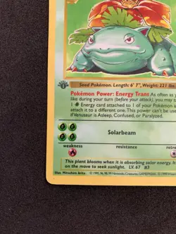 1st Edition Shadowless Base Set Venusaur 15/102 Holo Rare 1999 Pokemon WOTC - Image 4
