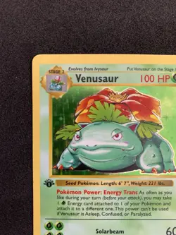 1st Edition Shadowless Base Set Venusaur 15/102 Holo Rare 1999 Pokemon WOTC - Image 5
