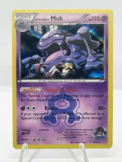 Team Aqua's Muk 8/34 HOLO Rare XY Double Crisis Card NM Pokemon TCG - Image 1