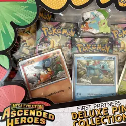 Pokemon TCG Mega Evolution Ascended Heroes First Partners Deluxe Pin Collection! - Image 3