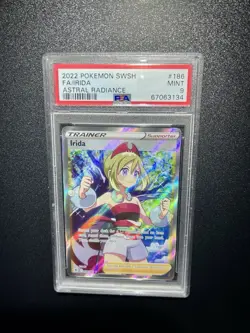 Pokemon Irida TCG Full Art Trainer Astral Radiance 186/189 Psa 9 - Image 4