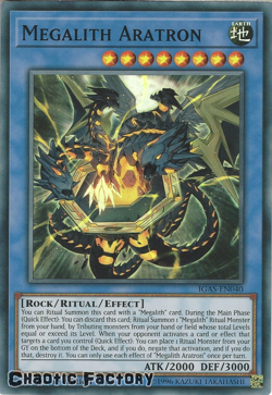 YUGIOH IGAS-EN040 Megalith Aratron Super Rare 1st Edition NM - Image 1