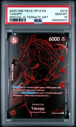 2025 ONE PIECE OP12 LEGACY OF THE MASTER OP09-013 YASOPP SP ALT ART PSA 10 - Image 1