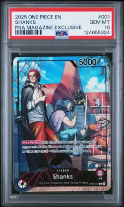 2025 ONE PIECE OP09-001 #001 PSA MAGAZINE PROMO SHANKS PSA 10 GEM MINT - Image 1
