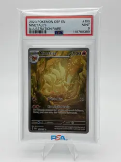2023 POKEMON OBF EN-OBSIDIAN FLAMES ILLUSTRATION RARE #199 NINETALES PSA 9 - Image 1