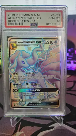 Pokemon PSA 10 Alolan Ninetales GX SV53/SV94 Sun & Moon Hidden Fates Shiny Vault - Image 1