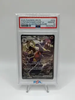 2025 Pokemon Destined Rivals Cynthias Garchomp Ex SIR 232/182 PSA 10 - Image 1