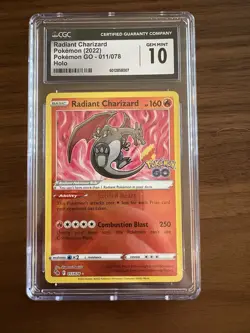 Radiant Charizard 011/078 Pokemon GO Holo CGC Gem Mint 10 - Image 1